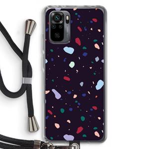 CaseCompany Dark Rounded Terrazzo: Xiaomi Redmi Note 10 Pro Transparant Hoesje met koord