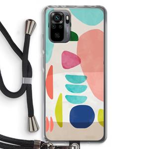 CaseCompany Bold Rounded Shapes: Xiaomi Redmi Note 10 Pro Transparant Hoesje met koord