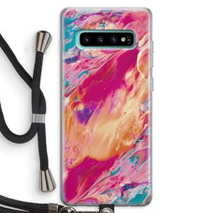 CaseCompany Pastel Echoes: Samsung Galaxy S10 Plus Transparant Hoesje met koord