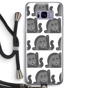 CaseCompany Cats: Samsung Galaxy S8 Transparant Hoesje met koord