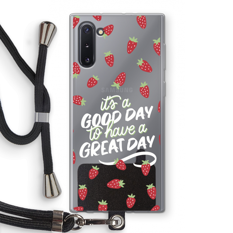 CaseCompany Don't forget to have a great day: Samsung Galaxy Note 10 Transparant Hoesje met koord