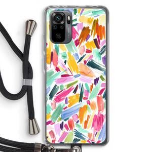 CaseCompany Watercolor Brushstrokes: Xiaomi Redmi Note 10 Pro Transparant Hoesje met koord