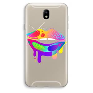 CaseCompany Lip Palette: Samsung Galaxy J7 (2017) Transparant Hoesje