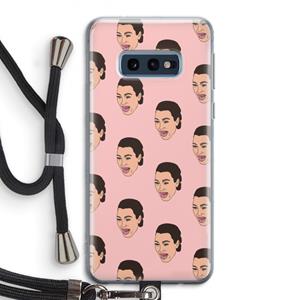 CaseCompany Ugly Cry Call: Samsung Galaxy S10e Transparant Hoesje met koord