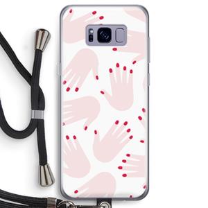CaseCompany Hands pink: Samsung Galaxy S8 Transparant Hoesje met koord