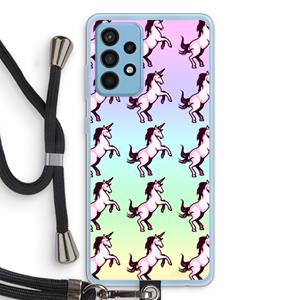 CaseCompany Musketon Unicorn: Samsung Galaxy A52 Transparant Hoesje met koord