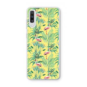 CaseCompany Flamingo party: Samsung Galaxy A70 Transparant Hoesje