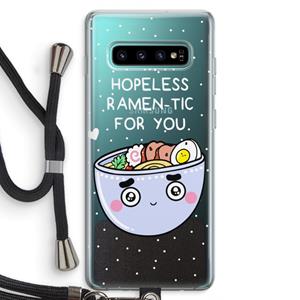 CaseCompany I'm A Hopeless Ramen-Tic For You: Samsung Galaxy S10 Plus Transparant Hoesje met koord
