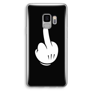 CaseCompany Middle finger black: Samsung Galaxy S9 Transparant Hoesje