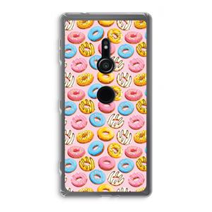CaseCompany Pink donuts: Sony Xperia XZ2 Transparant Hoesje