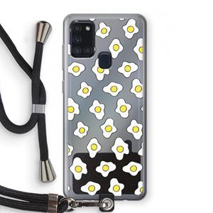 CaseCompany Spiegeleitjes: Samsung Galaxy A21s Transparant Hoesje met koord