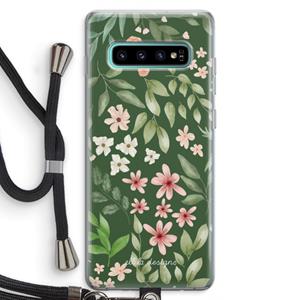 CaseCompany Botanical green sweet flower heaven: Samsung Galaxy S10 Plus Transparant Hoesje met koord