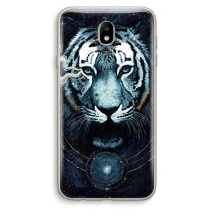 CaseCompany Darkness Tiger: Samsung Galaxy J7 (2017) Transparant Hoesje