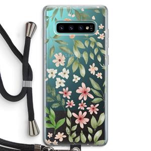 CaseCompany Botanical sweet flower heaven: Samsung Galaxy S10 Plus Transparant Hoesje met koord