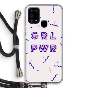 CaseCompany GRL PWR: Samsung Galaxy M31 Transparant Hoesje met koord