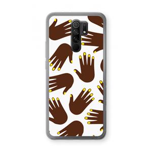 CaseCompany Hands dark: Xiaomi Redmi 9 Transparant Hoesje