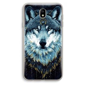 CaseCompany Darkness Wolf: Samsung Galaxy J7 (2017) Transparant Hoesje