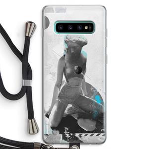 CaseCompany I will not feel a thing: Samsung Galaxy S10 Plus Transparant Hoesje met koord