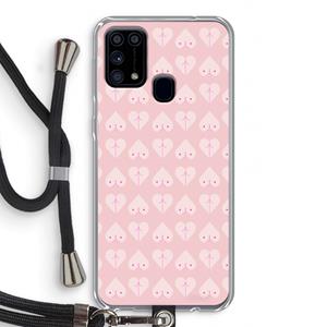 CaseCompany Ass 'n Titties: Samsung Galaxy M31 Transparant Hoesje met koord