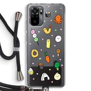 CaseCompany Happy bento friends: Xiaomi Redmi Note 10 Pro Transparant Hoesje met koord