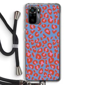 CaseCompany Leopard blue: Xiaomi Redmi Note 10 Pro Transparant Hoesje met koord