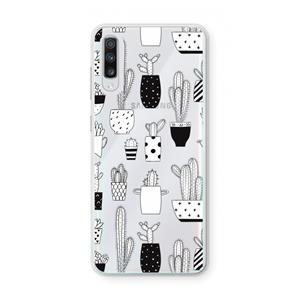 CaseCompany Cactusmotief: Samsung Galaxy A70 Transparant Hoesje