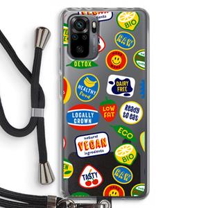 CaseCompany Fruitsticker: Xiaomi Redmi Note 10 Pro Transparant Hoesje met koord