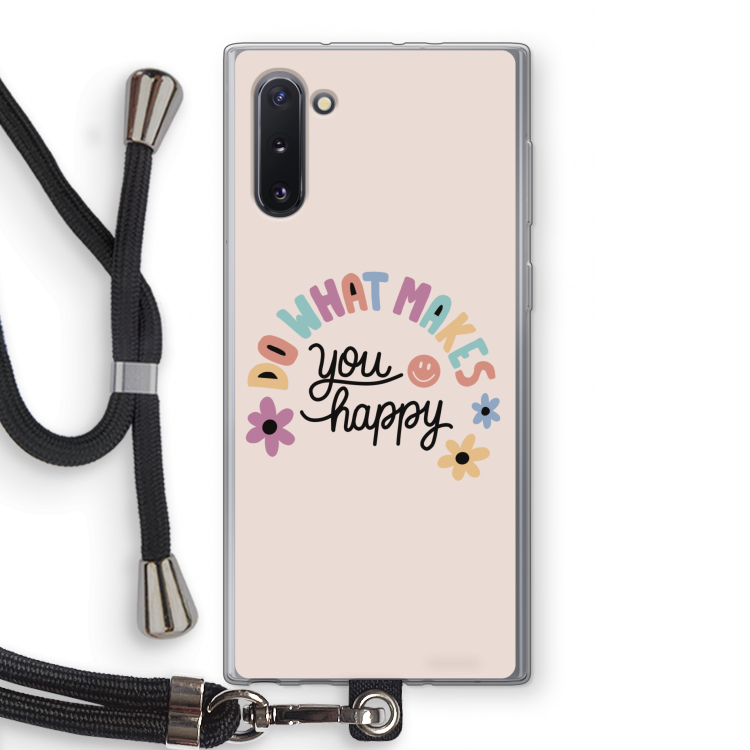 CaseCompany Happy days: Samsung Galaxy Note 10 Transparant Hoesje met koord