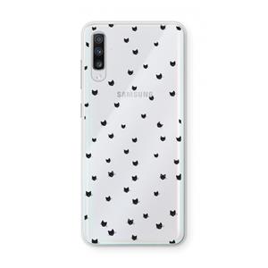 CaseCompany Kleine kattenkopjes: Samsung Galaxy A70 Transparant Hoesje