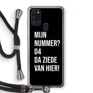 CaseCompany Da ziede van hier - Zwart: Samsung Galaxy A21s Transparant Hoesje met koord