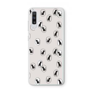 CaseCompany Miauw: Samsung Galaxy A70 Transparant Hoesje