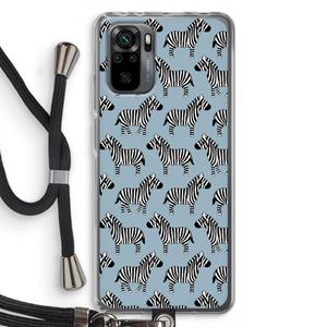 CaseCompany Zebra: Xiaomi Redmi Note 10 Pro Transparant Hoesje met koord
