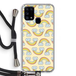 CaseCompany Regenboog: Samsung Galaxy M31 Transparant Hoesje met koord