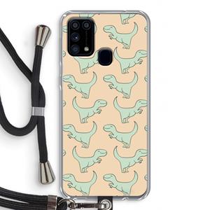 CaseCompany Dinos: Samsung Galaxy M31 Transparant Hoesje met koord
