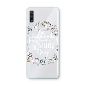CaseCompany Diamonds: Samsung Galaxy A70 Transparant Hoesje