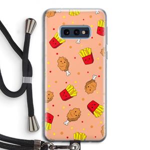 CaseCompany Chicken 'n Fries: Samsung Galaxy S10e Transparant Hoesje met koord