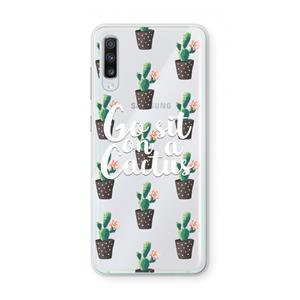 CaseCompany Cactus quote: Samsung Galaxy A70 Transparant Hoesje