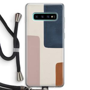CaseCompany Geo #5: Samsung Galaxy S10 Plus Transparant Hoesje met koord