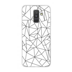 CaseCompany Geometrische lijnen zwart: Samsung Galaxy A6 Plus (2018) Transparant Hoesje