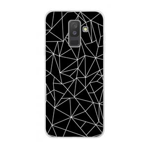 CaseCompany Geometrische lijnen wit: Samsung Galaxy A6 Plus (2018) Transparant Hoesje