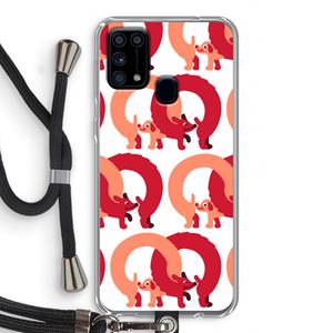 CaseCompany Dogs: Samsung Galaxy M31 Transparant Hoesje met koord