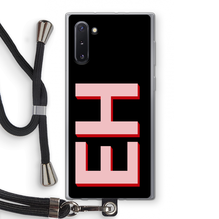 CaseCompany Monogram: Samsung Galaxy Note 10 Transparant Hoesje met koord