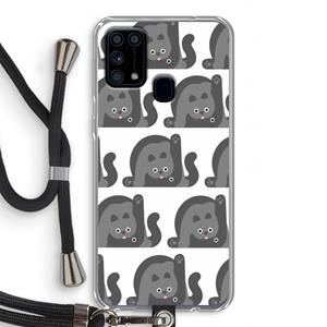 CaseCompany Cats: Samsung Galaxy M31 Transparant Hoesje met koord