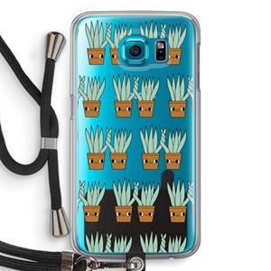 CaseCompany Sansevieria: Samsung Galaxy S6 Transparant Hoesje met koord