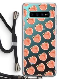 CaseCompany Just peachy: Samsung Galaxy S10 Plus Transparant Hoesje met koord