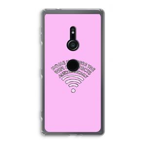 CaseCompany Home Is Where The Wifi Is: Sony Xperia XZ2 Transparant Hoesje