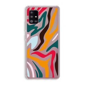 CaseCompany Colored Zebra: Samsung Galaxy A51 5G Transparant Hoesje