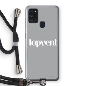 CaseCompany Topvent Grijs Wit: Samsung Galaxy A21s Transparant Hoesje met koord