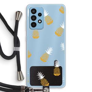 CaseCompany Ananasjes: Samsung Galaxy A52 Transparant Hoesje met koord