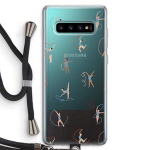 CaseCompany Dancing #3: Samsung Galaxy S10 Plus Transparant Hoesje met koord